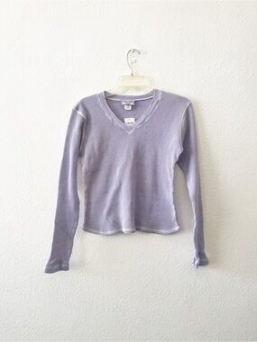 Hard Tail Forever Purple Lilac Waffle Knit Long Sleeve One Size NWT